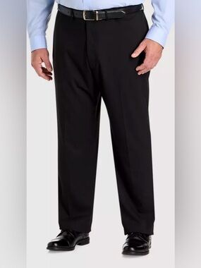 Haggar Premium Comfort Dress Pants 44x30 Black Classic Fit NWT Big & Tall